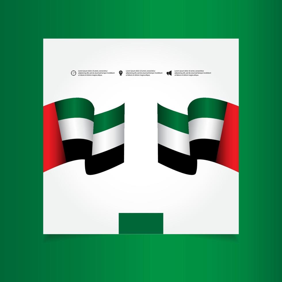Ilustración de diseño de plantilla de vector de celebración del día nacional de Emiratos Árabes Unidos