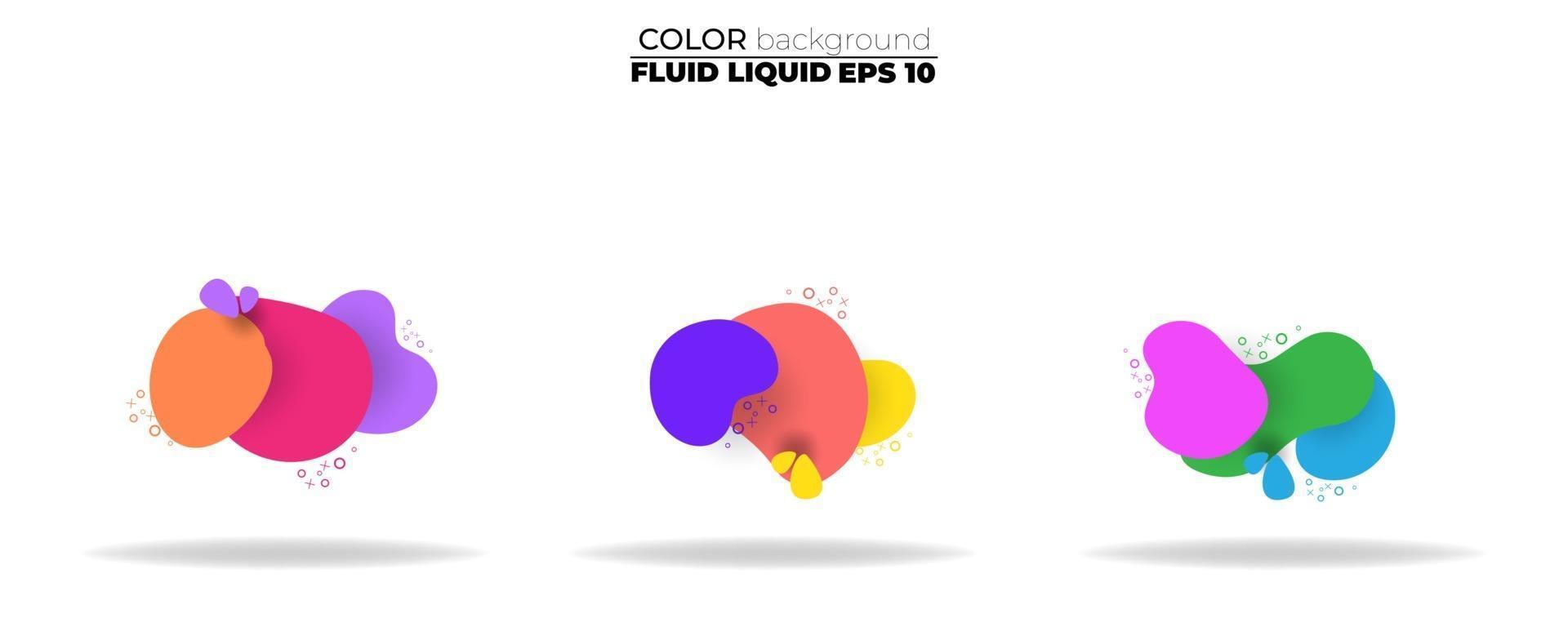 fluid shape vector set. gradient liquid with neon colors, item for the design of a logo, flyer, persentation, gift card,  Poster on wall,  landing page, facebook,  banner, social media posted