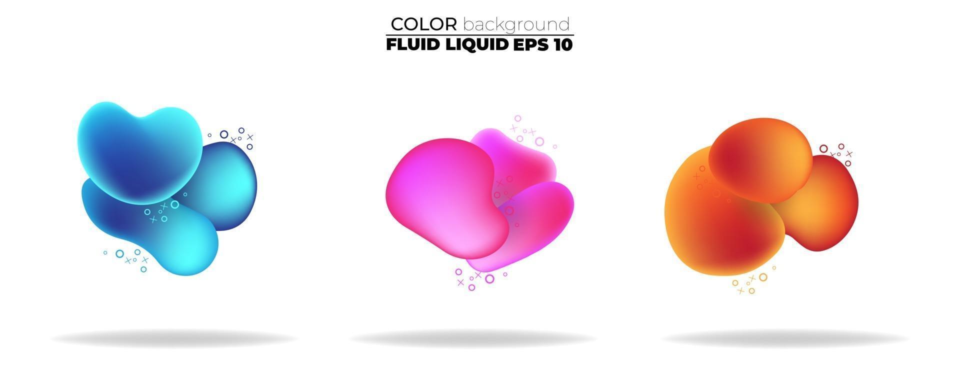 fluid shape vector set. gradient liquid with neon colors, item for the design of a logo, flyer, persentation, gift card,  Poster on wall,  landing page, facebook,  banner, social media posted