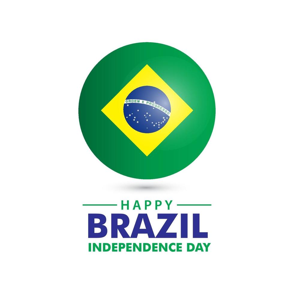 Feliz día de la independencia de Brasil ilustración de diseño de plantilla de vector