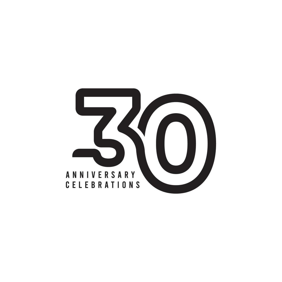 30 Years Anniversary Celebrations Vector Template Design Illustration