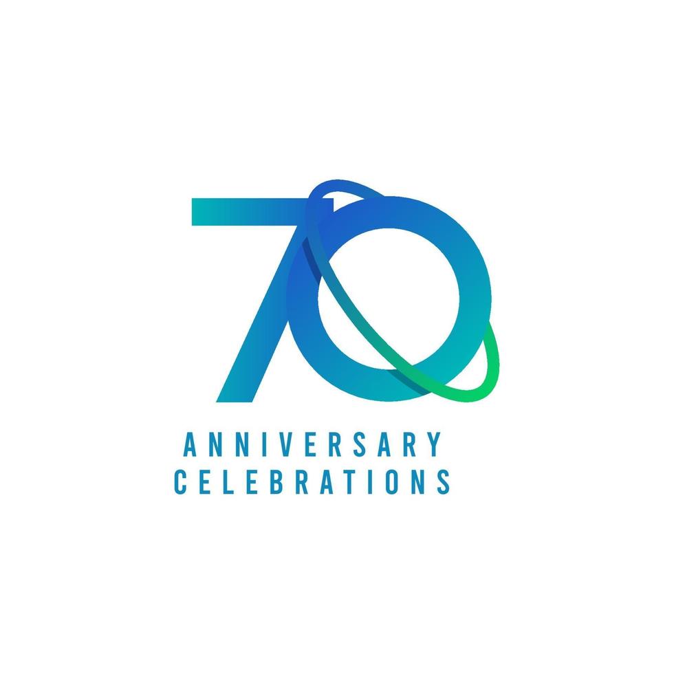70 Years Anniversary Celebrations Vector Template Design Illustration