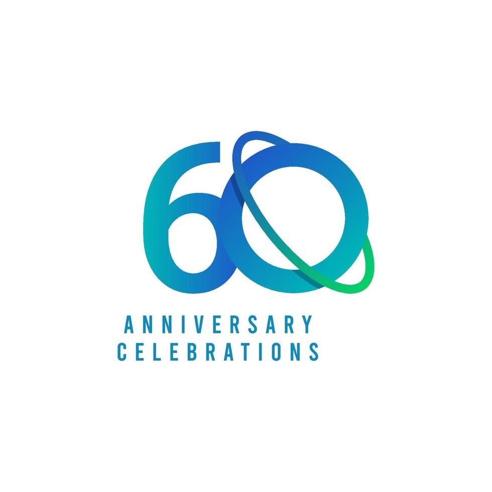 60 Years Anniversary Celebrations Vector Template Design Illustration