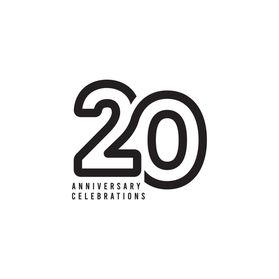 20 Years Anniversary Celebrations Vector Template Design Illustration