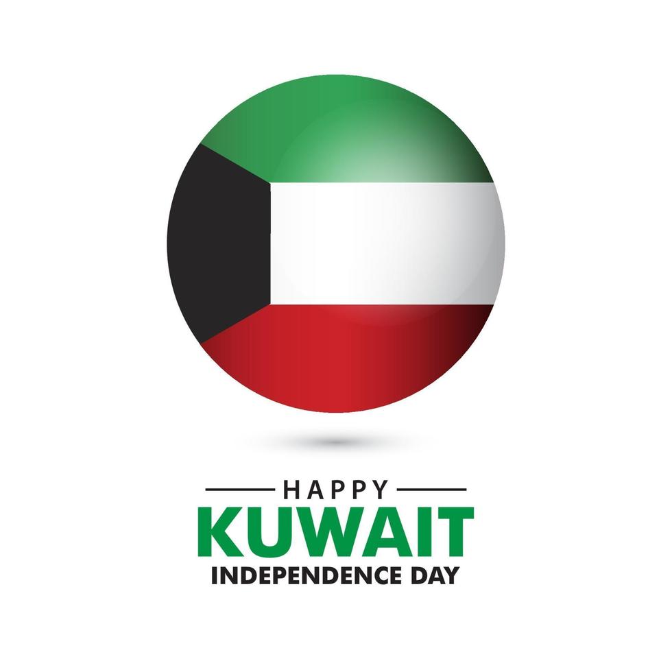 Feliz día de la independencia de Kuwait ilustración de diseño de plantilla de vector