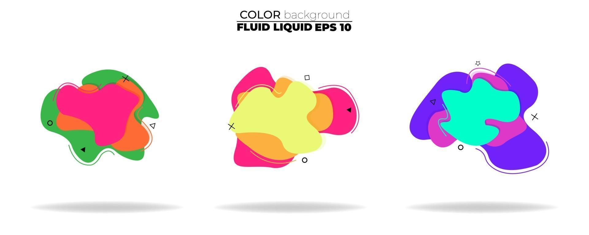 fluid shape vector set. gradient liquid with neon colors, item for the design of a logo, flyer, persentation, gift card,  Poster on wall,  landing page, facebook,  banner, social media posted