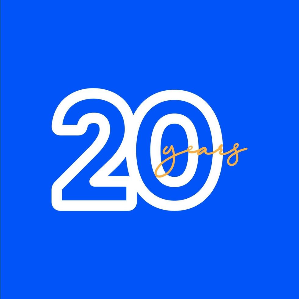 20 Years Anniversary Celebrations Vector Template Design Illustration