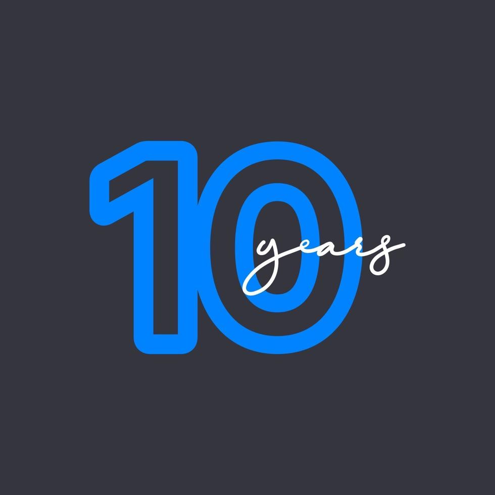 10 Years Anniversary Celebrations Vector Template Design Illustration