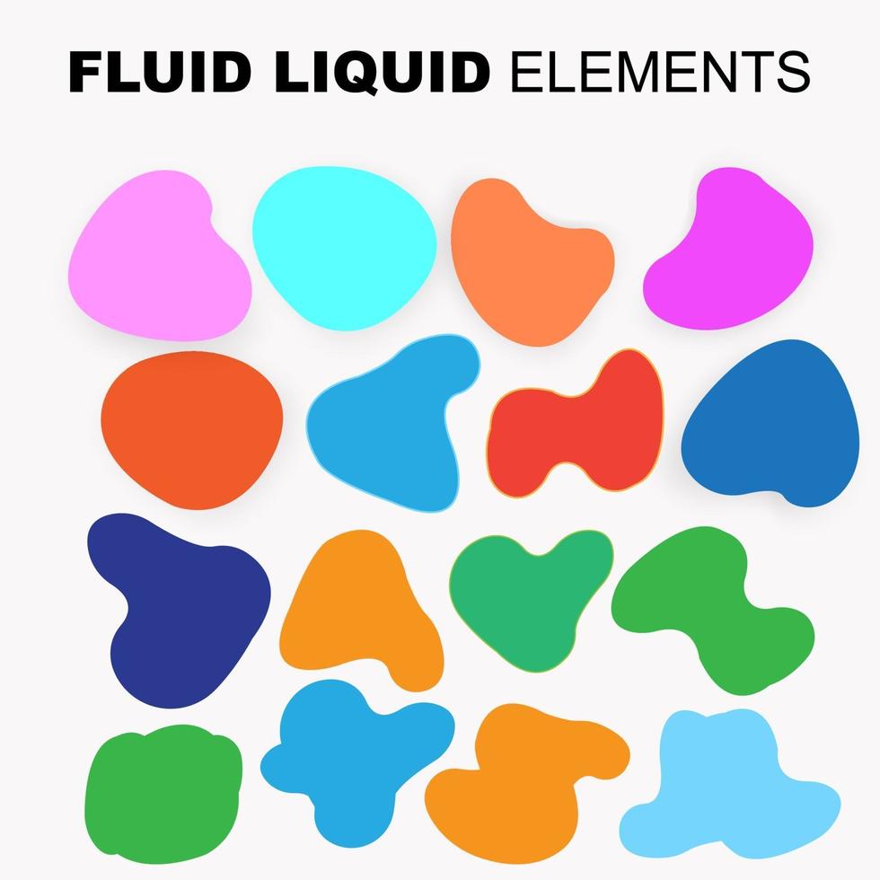 fluid shape vector set. gradient liquid with neon colors, item for the design of a logo, flyer, persentation, gift card,  Poster on wall,  landing page, facebook,  banner, social media posted