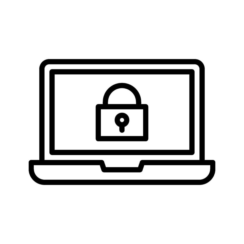 Locked Laptop Icon vector