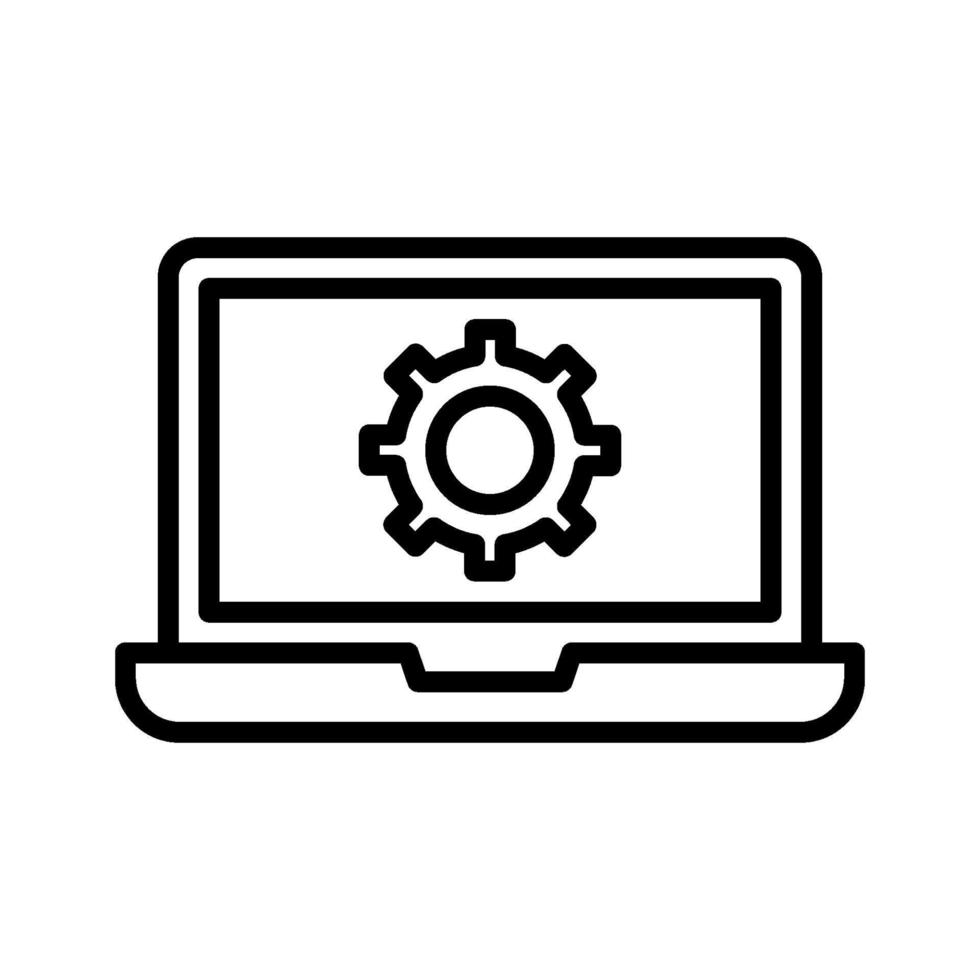 icono de configuración de la computadora portátil vector