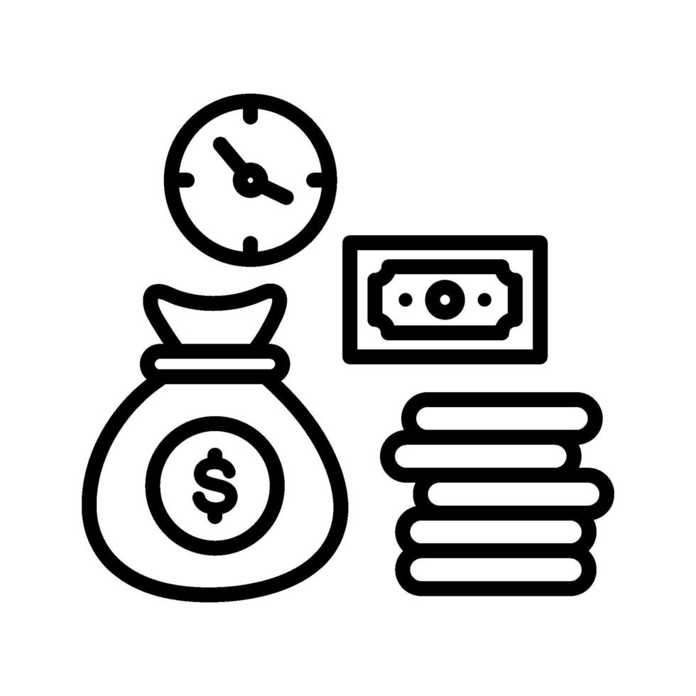 el tiempo es dinero icono vector