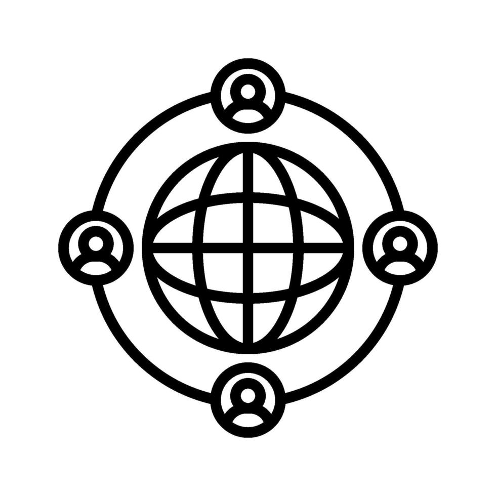 icono de comunicación global vector