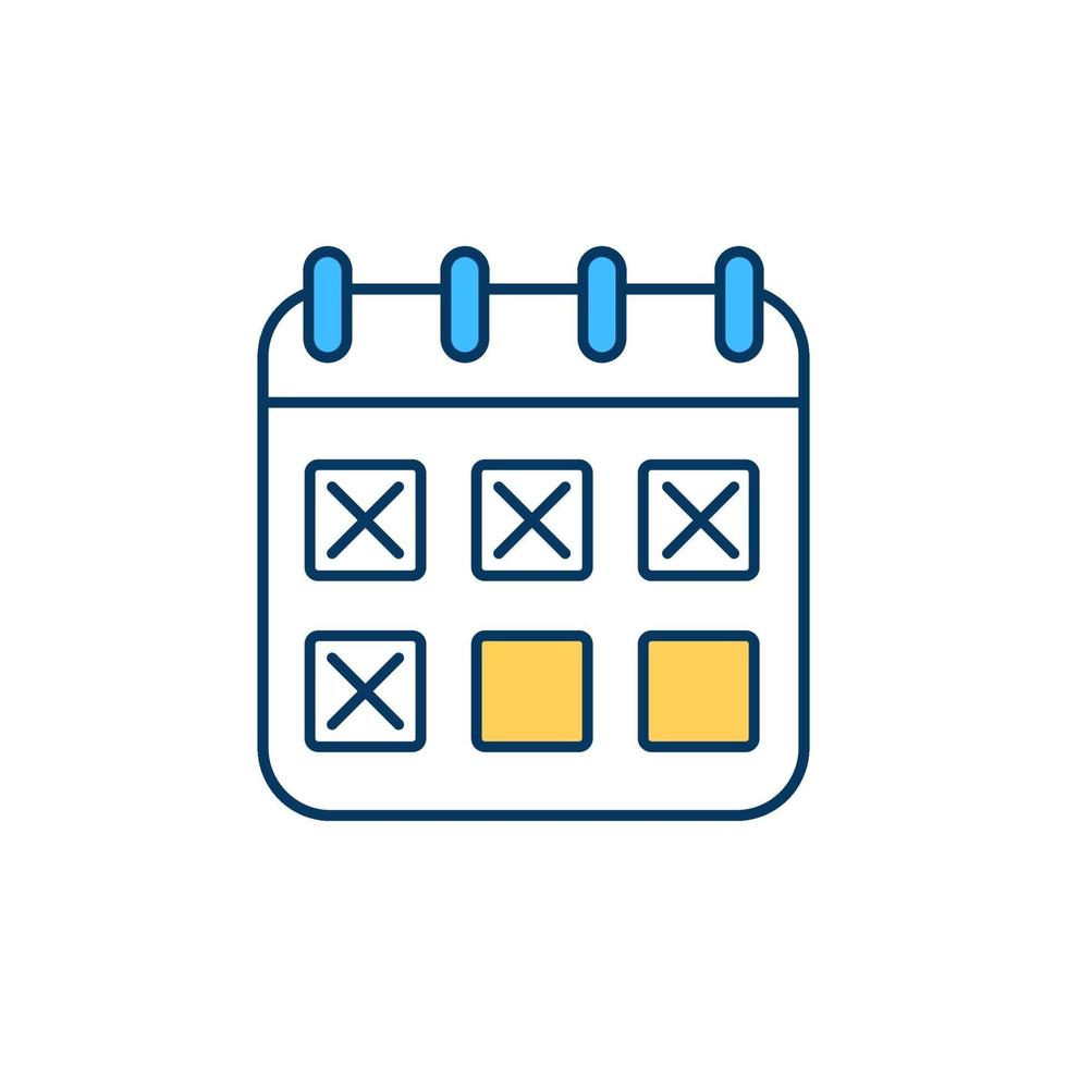 Schedule creation for tasks RGB color icon vector
