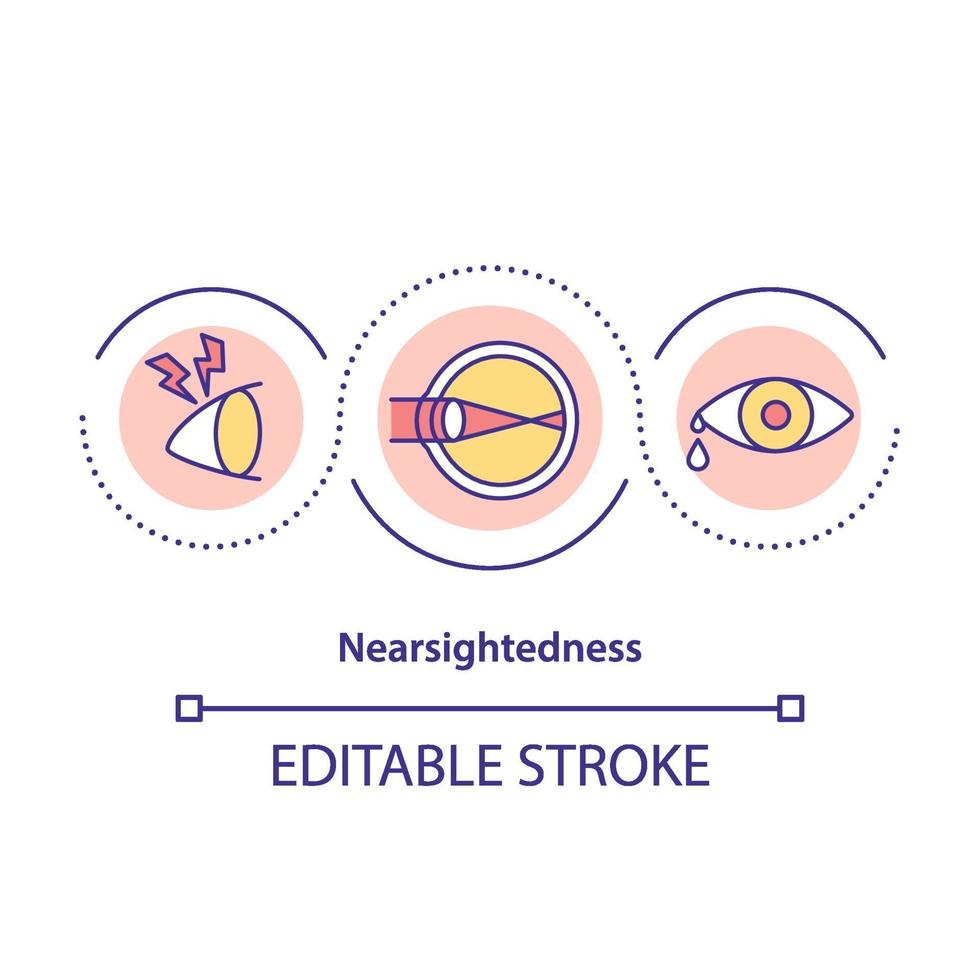 Nearsightedness concept icon vector