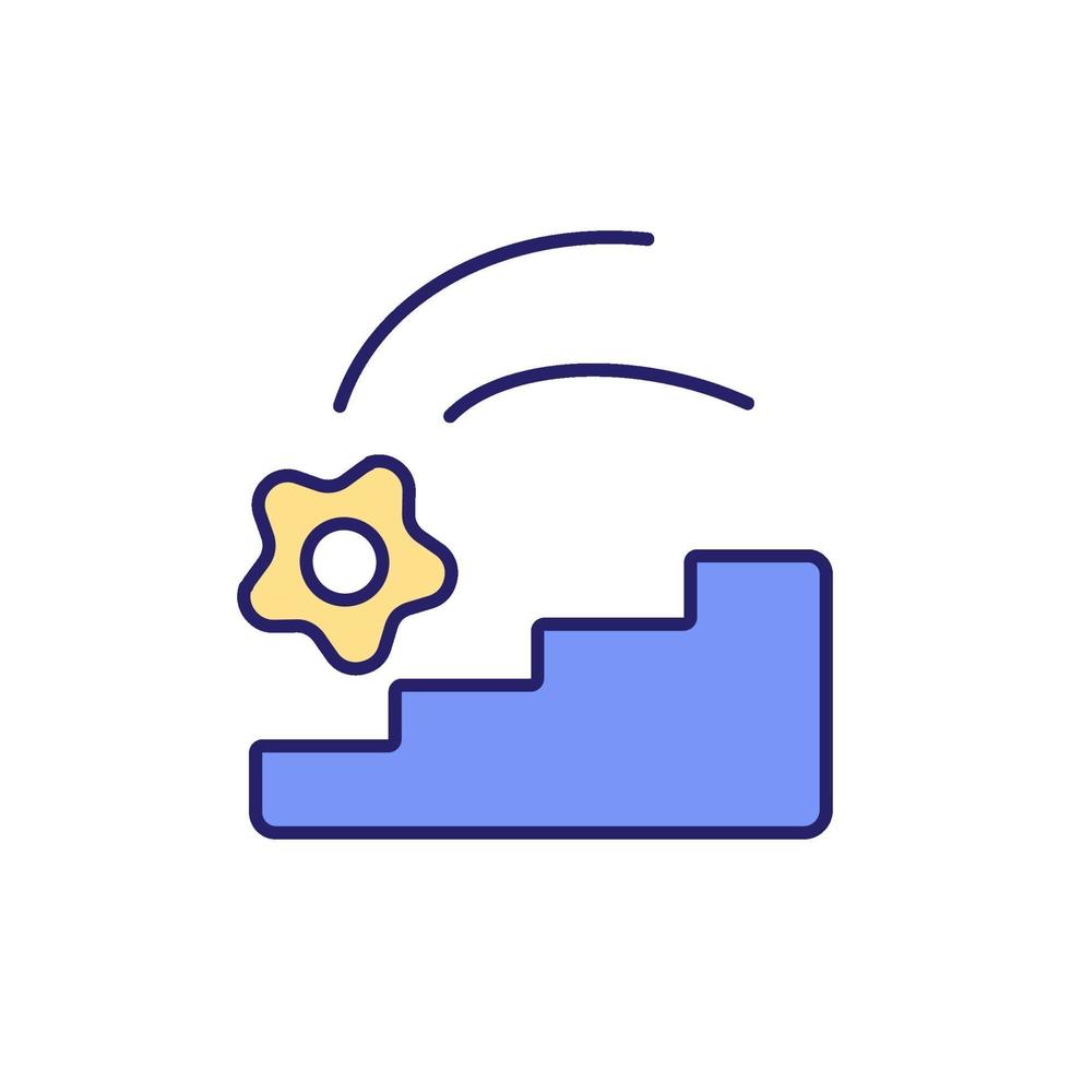 Negative motivation turning in positive motivation RGB color icon vector