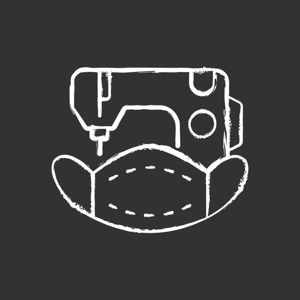 Custom face masks chalk white icon on black background vector