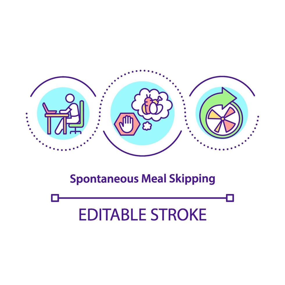 Spontaneous meal skipping concept icon vector