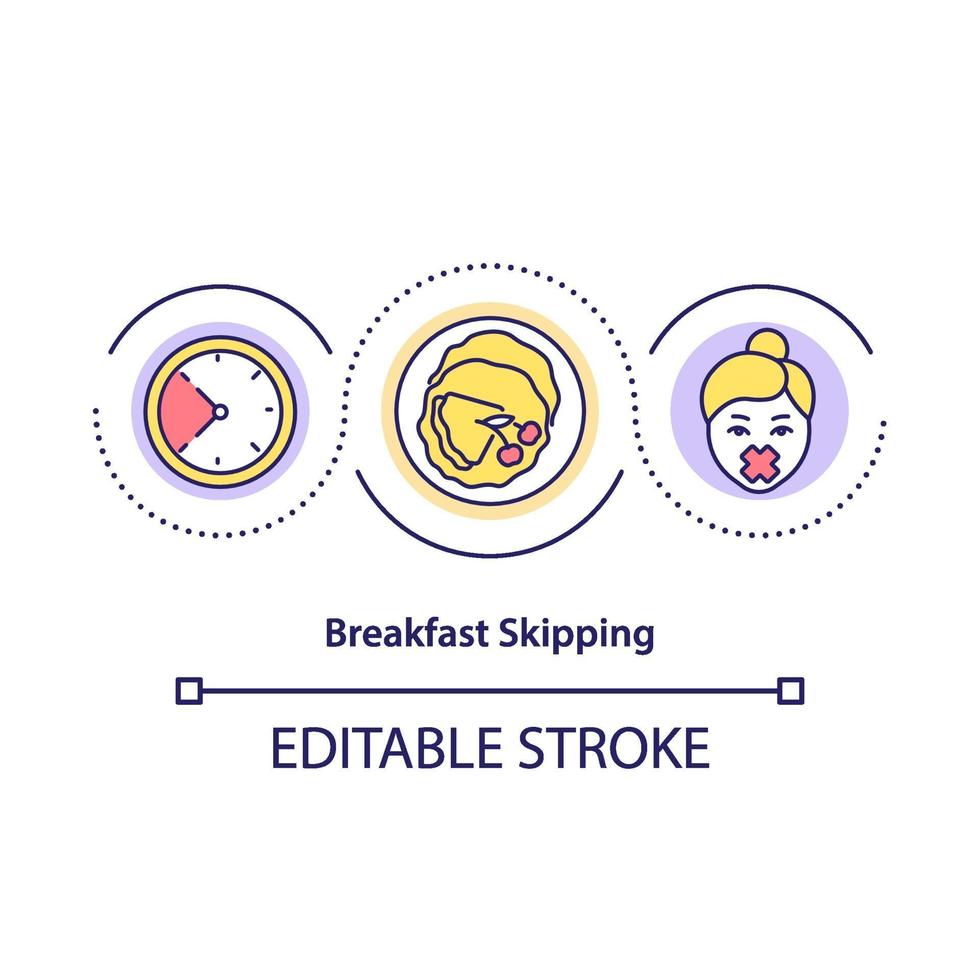 Breakfast skipping concept icon vector