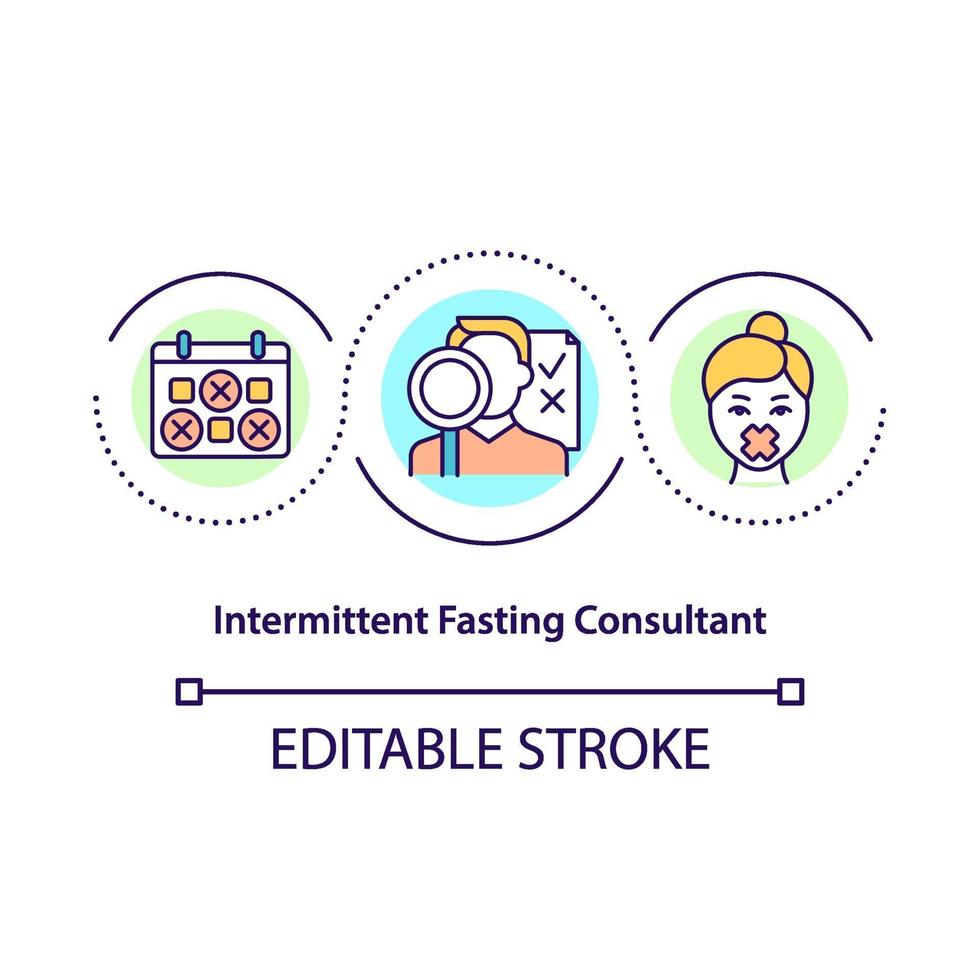Intermittent fasting consultant concept icon vector