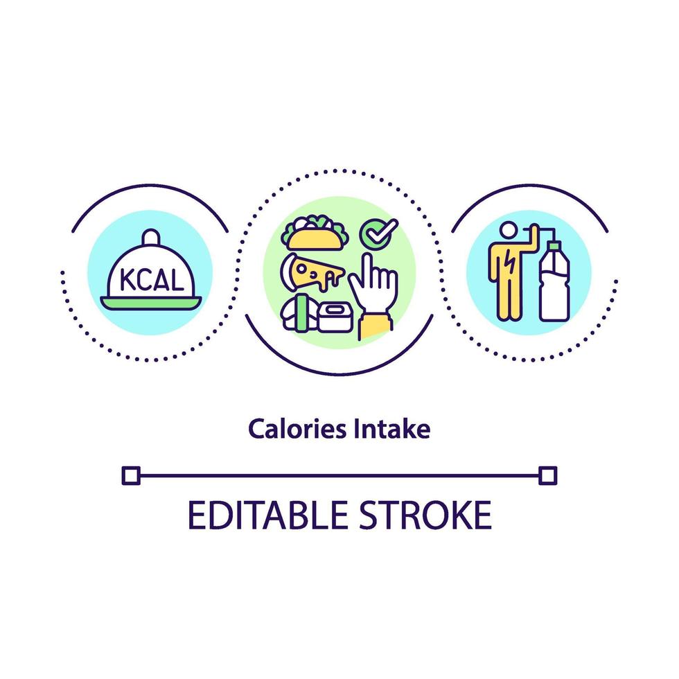 Calories intake concept icon vector