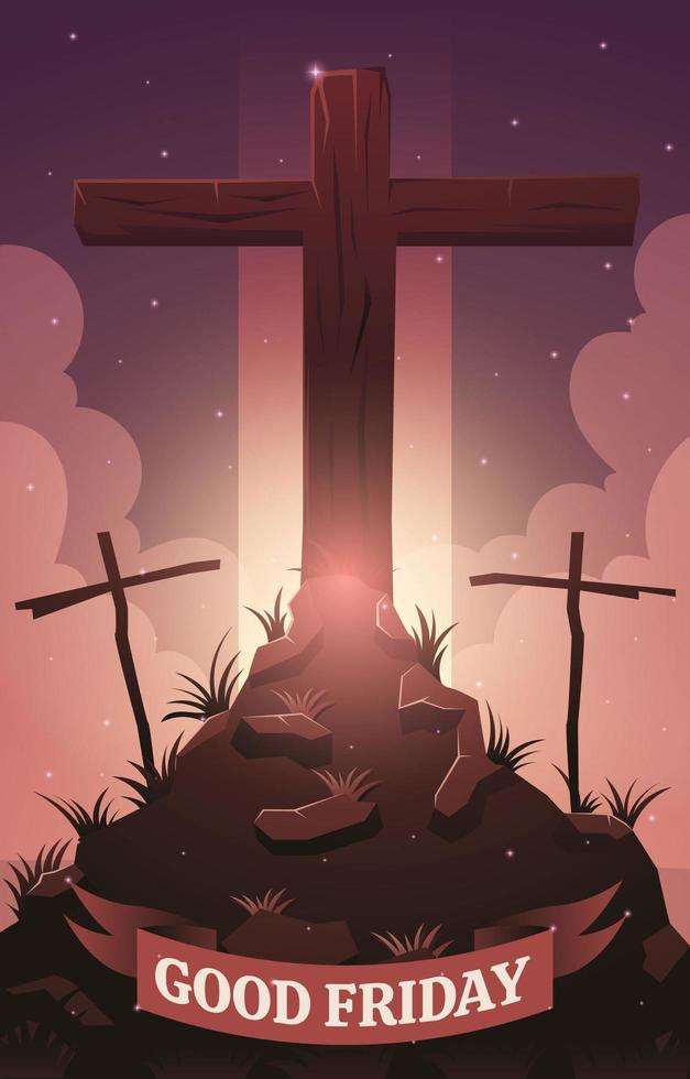 Good Friday With Cross vector