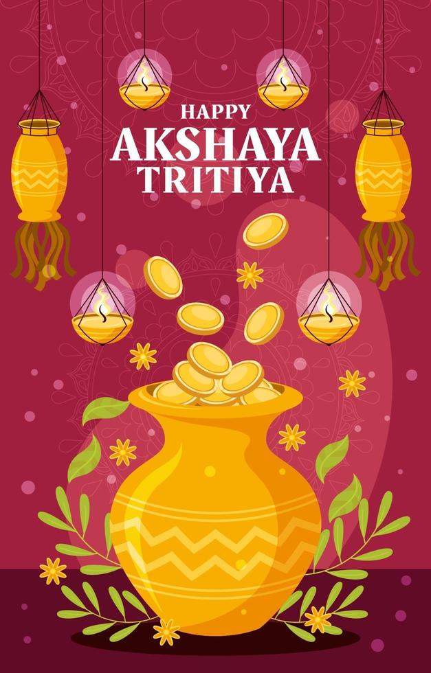 akshaya tritiya en concepto de diseño plano vector