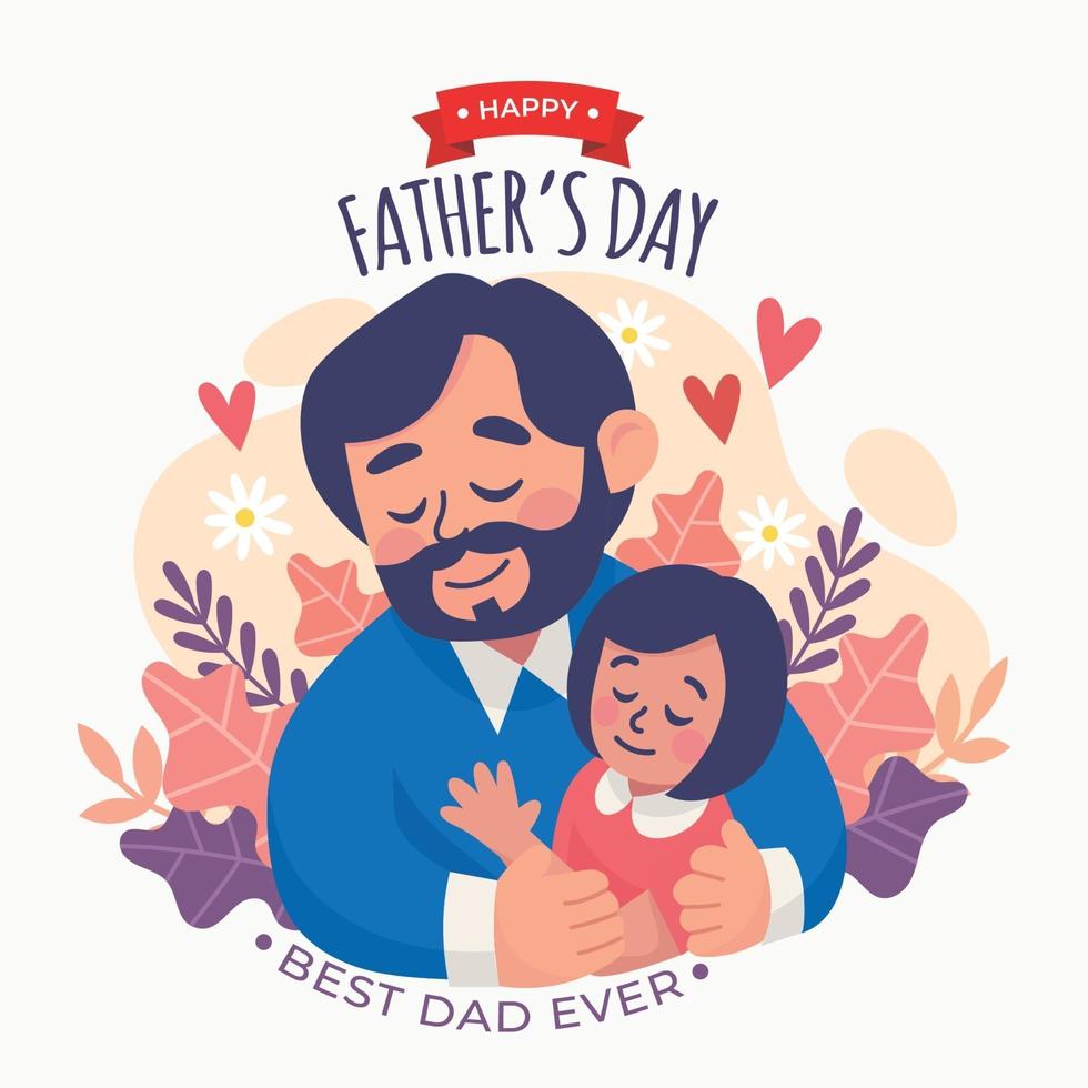 concepto del día del padre con padre e hija vector