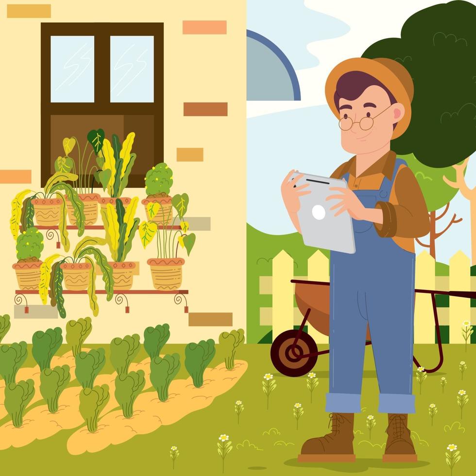 Eco Gardening Technology Concept vector