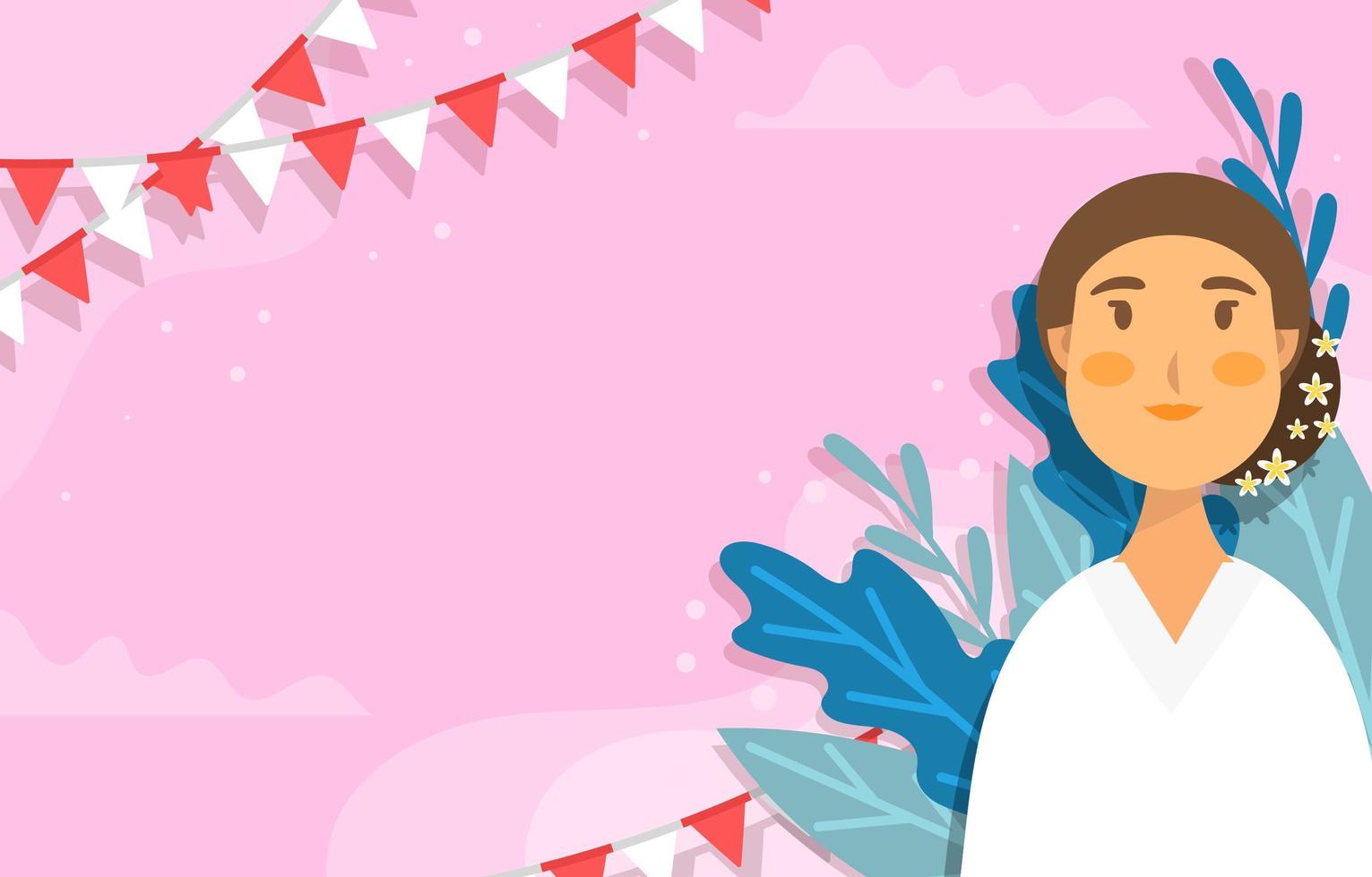 Ibu Kartini Day Festivity Background vector