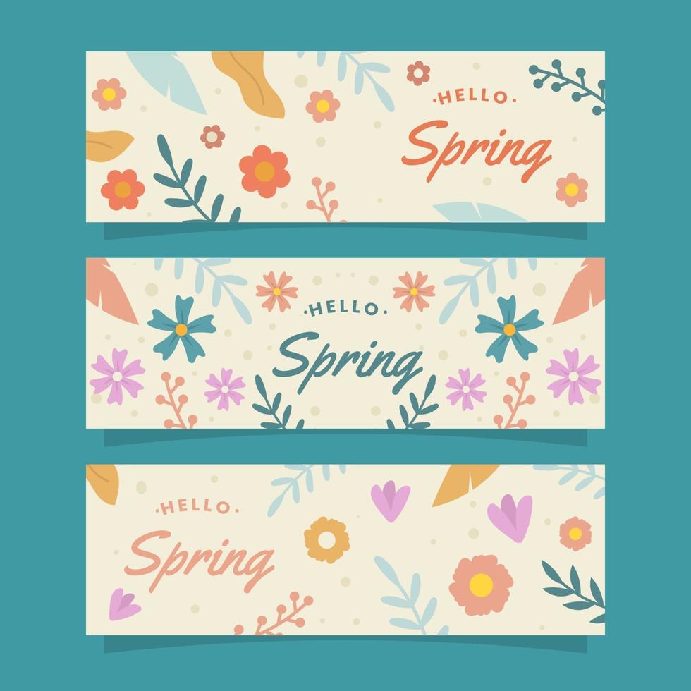 Hello Spring Banner Collection vector