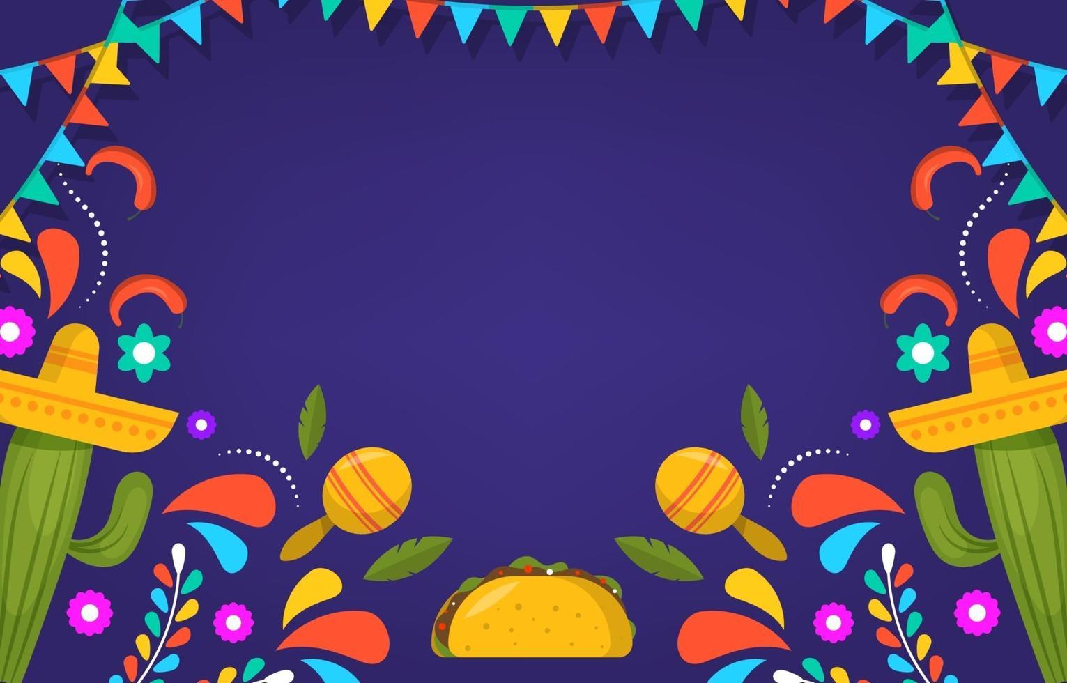 Flat Cinco De Mayo Festivity Background vector