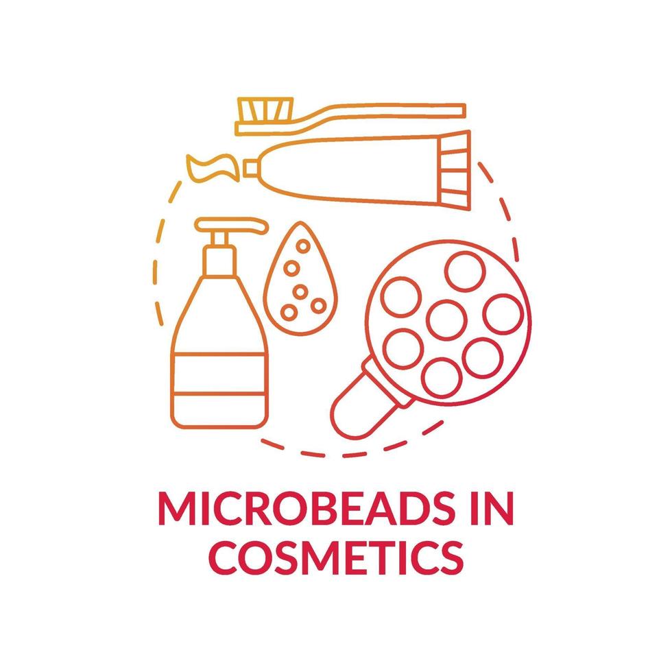 microperlas en icono de concepto de cosméticos vector