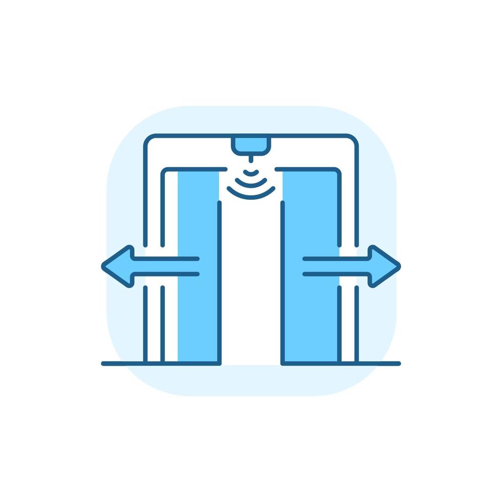 Automatic door blue RGB color icon vector