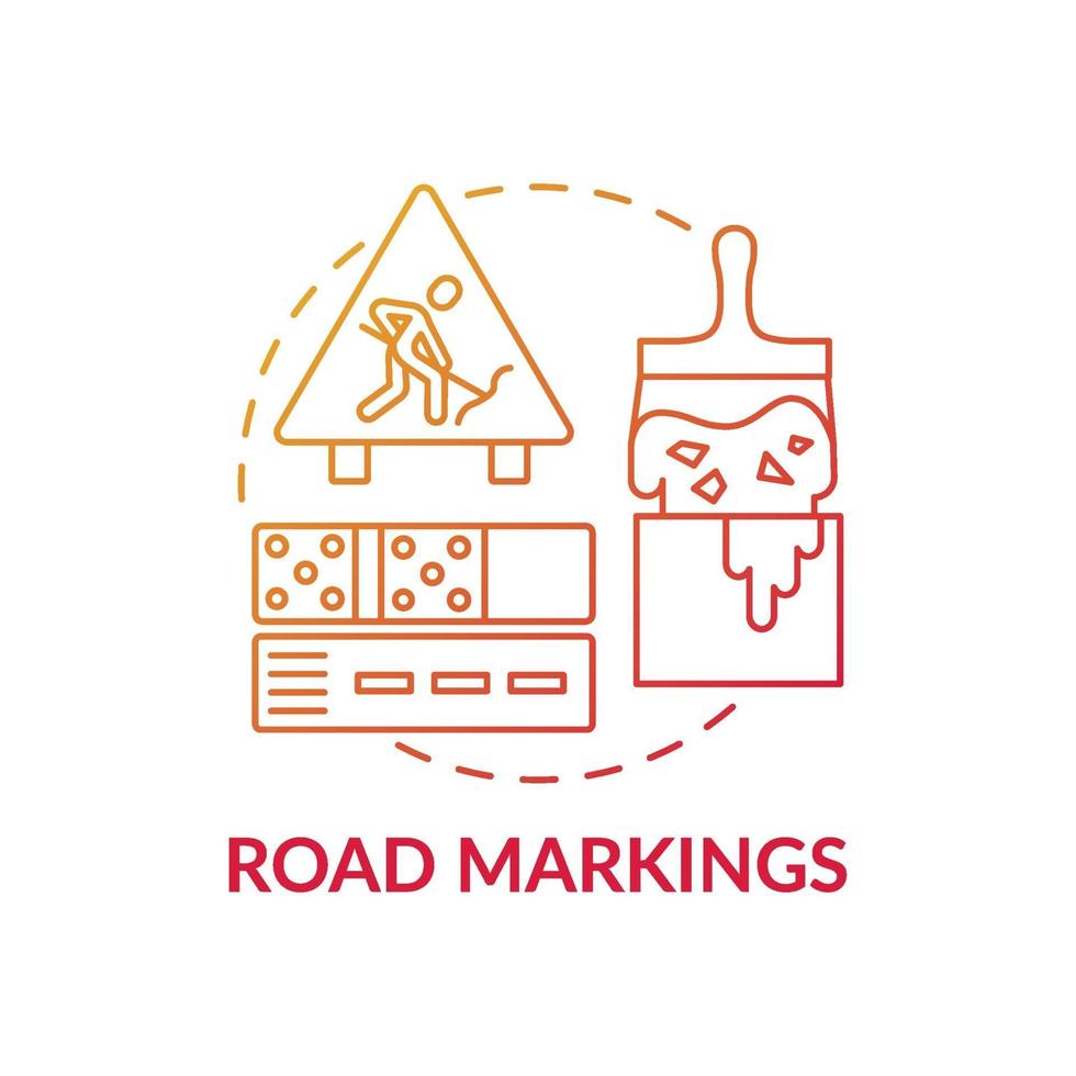 Road markings concept icon vector