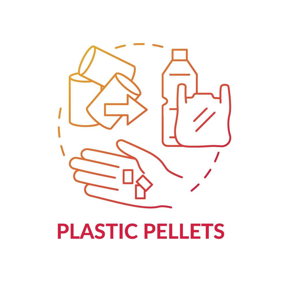 icono de concepto de pellets de plástico. idea ilustración de línea delgada vector