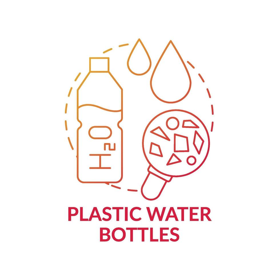 Plastic water bottles concept icon vector