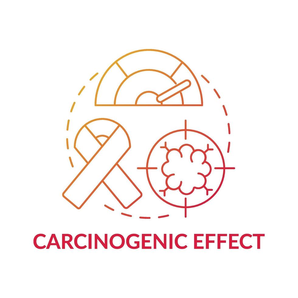 icono de concepto de efecto cancerígeno vector