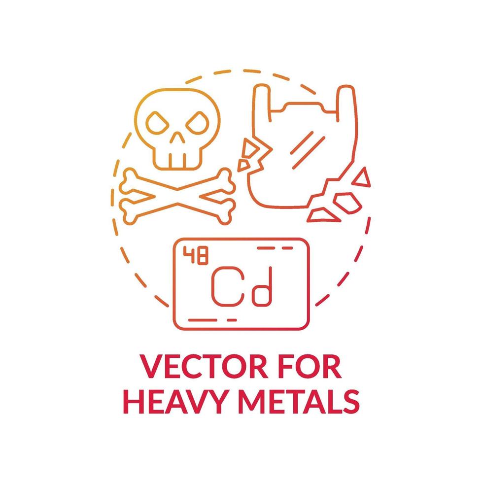 vector de icono de concepto de metales pesados