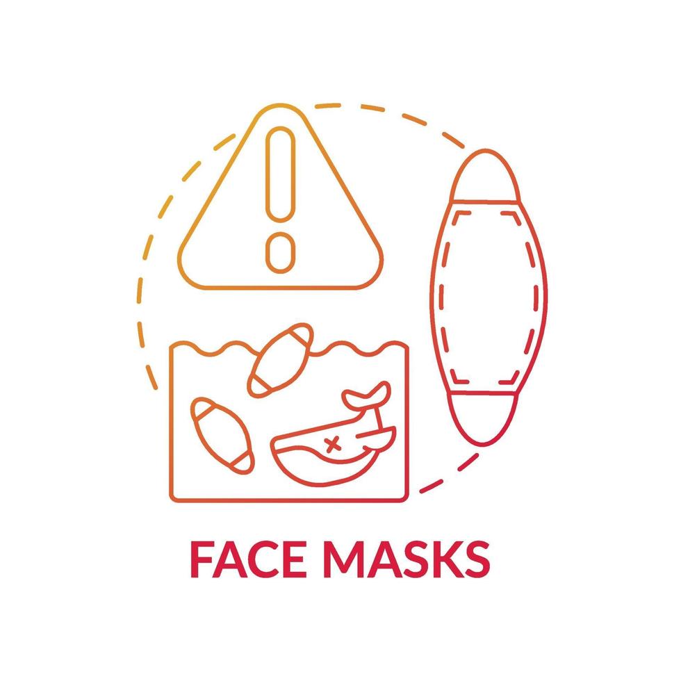 icono de concepto de máscaras faciales vector