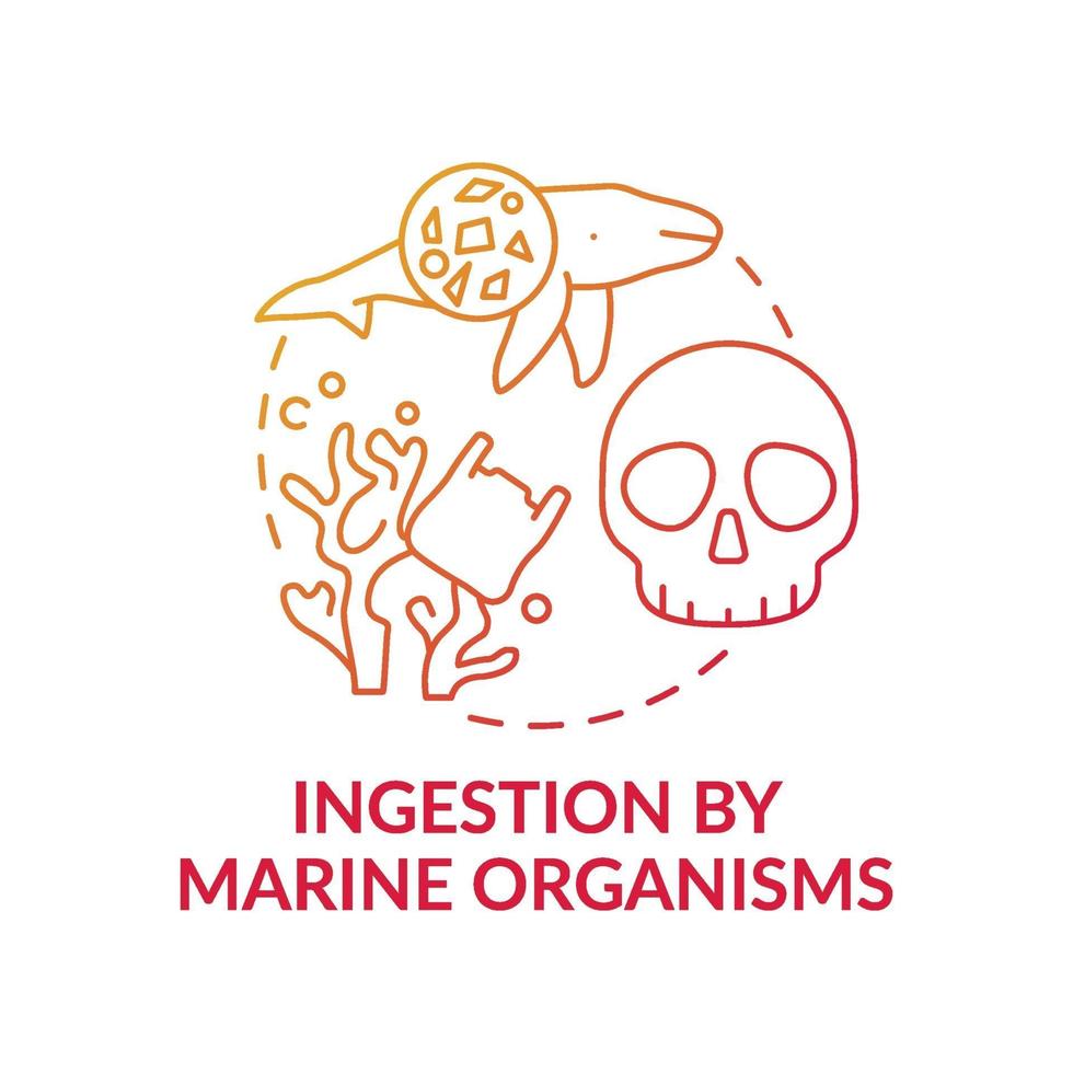 Ingestion by marine organisms concept icon vector