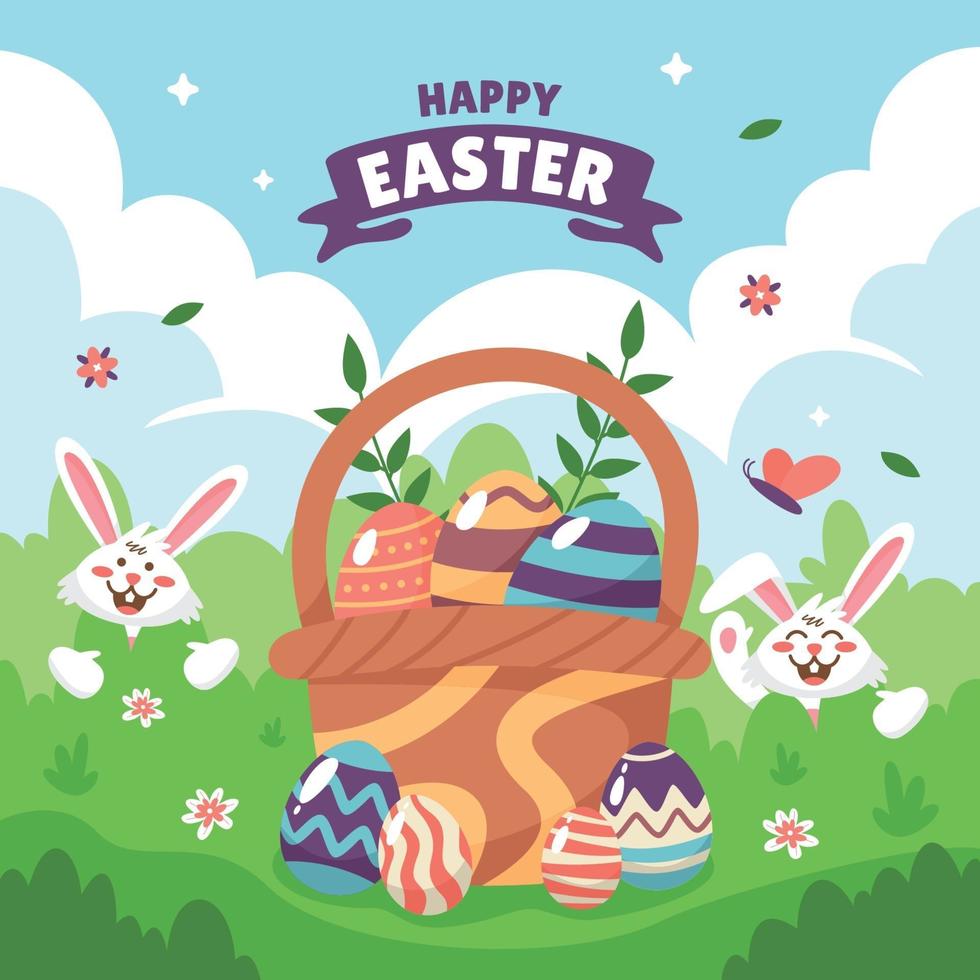 Happy Easter Greeting Card Concept vector