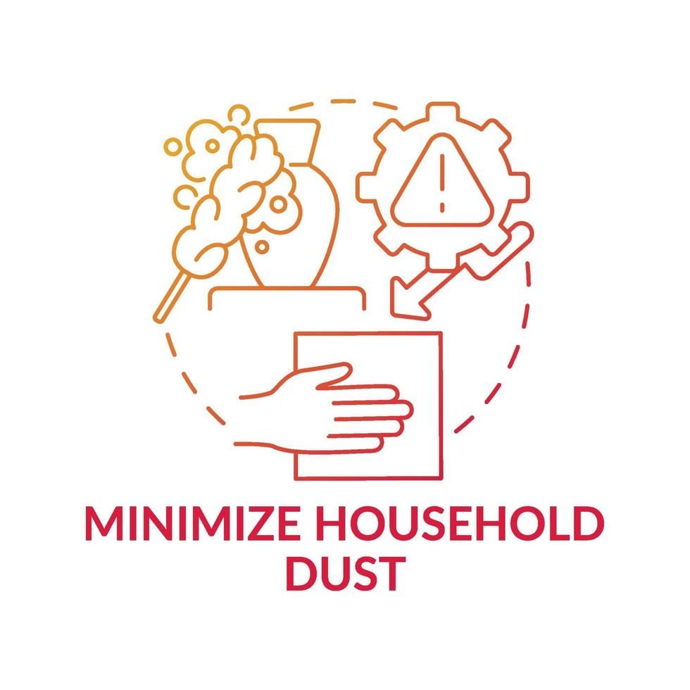 Minimize household dust concept icon vector