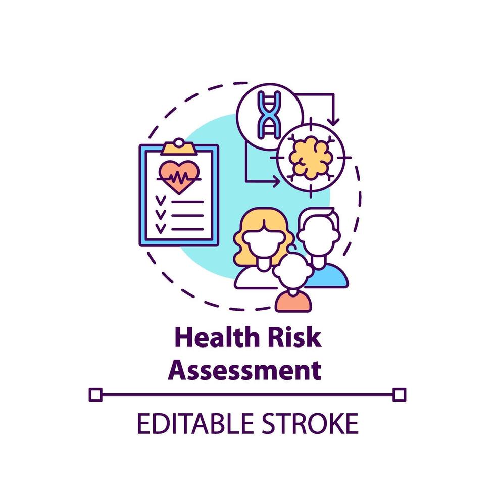 icono del concepto de evaluación de riesgos para la salud vector