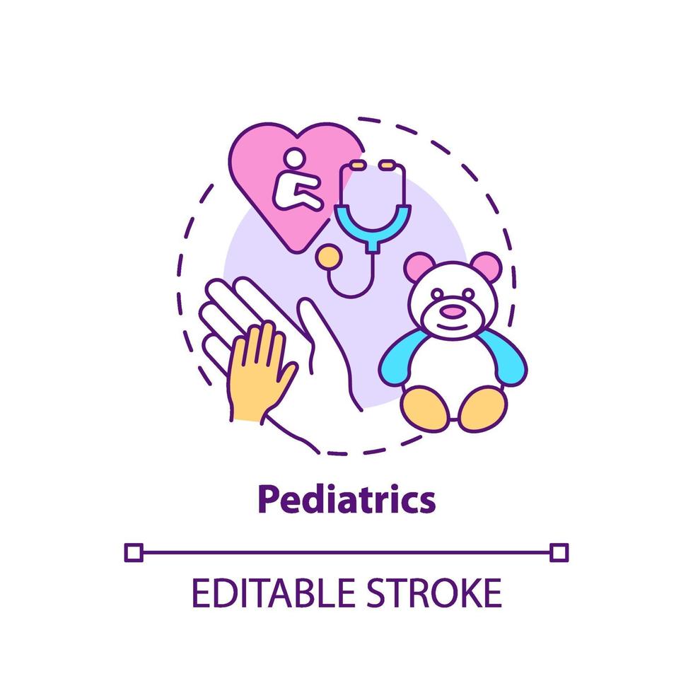 Pediatrics concept icon vector
