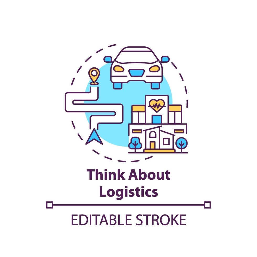 Think about logistics concept icon vector