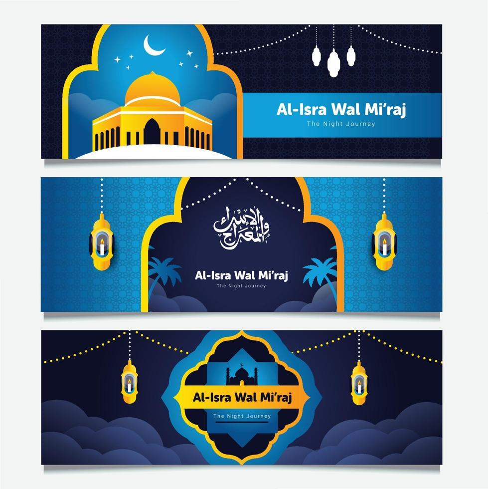 Isra M'iraj Banner Collection vector