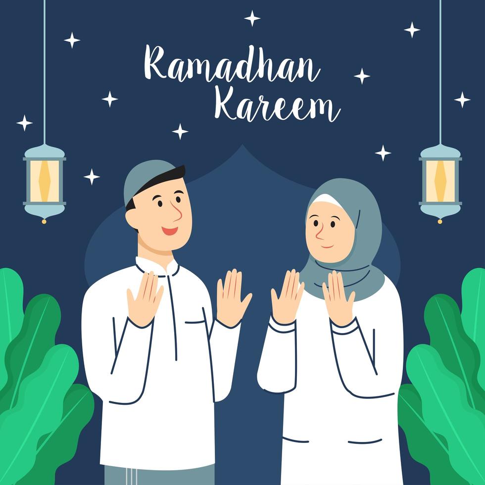 saludos de ramadhan kareem vector