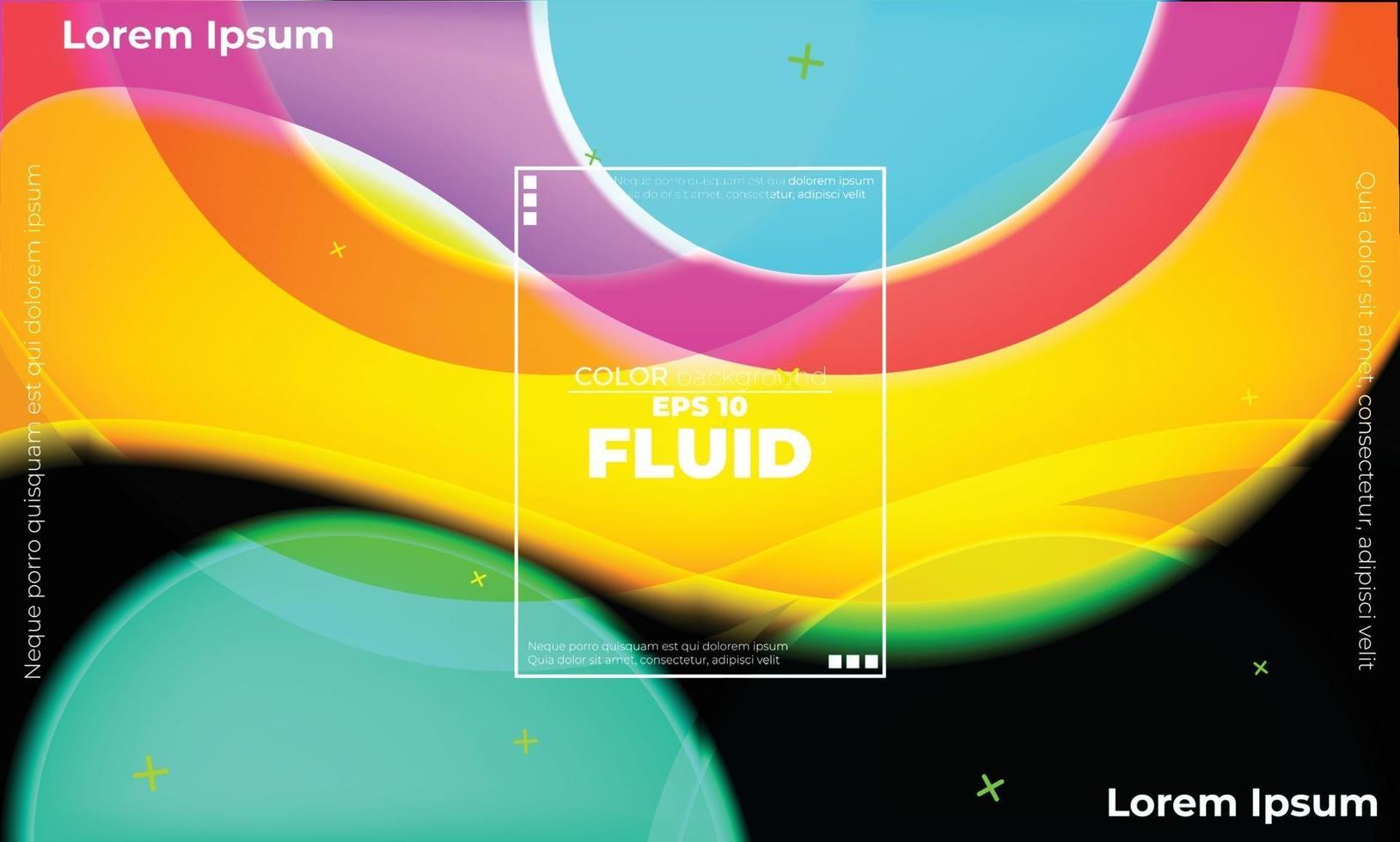 Fluid colors shapes. Applicable for gift card cover poster. Poster design. Poster on wall poster template,landing page. Fluid colorful shapes composition vector