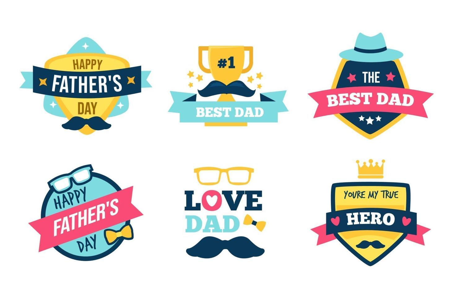 Father's Day Badges Collection vector